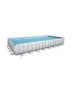 Piscina fuori terra rettangolare bestway "power steel frame" 956x488x132 cm con telo, pompa e scaletta - cod. 56623